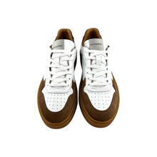 Load image into Gallery viewer, Basket en Cuir Blanc Camel et Daim Marron