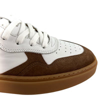 Load image into Gallery viewer, Basket en Cuir Blanc Camel et Daim Marron