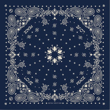 Load image into Gallery viewer, Bandana de Soie Navy / White