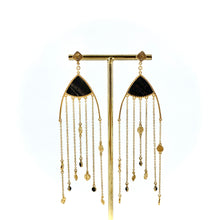 Load image into Gallery viewer, Boucles d'Oreilles pendantes MINA Onyx texturé