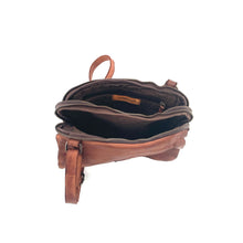 Charger l'image dans la galerie, Sac Double Zip Rabat Aimanté en Cuir Camel