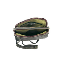 Charger l'image dans la galerie, Sac Double Zip Rabat Aimanté en Cuir Vert