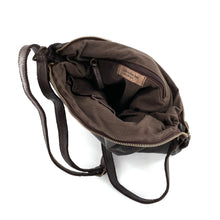 Charger l'image dans la galerie, Sac Bandoulière Zippé en Cuir Marron Foncé Lisse