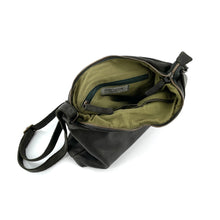 Charger l'image dans la galerie, Sac Bandoulière Zippé en Cuir Vert Lisse