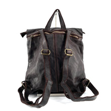 Charger l'image dans la galerie, Sac à Dos en Cuir Lavé Marron Foncé