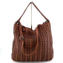 Charger l'image dans la galerie, Sac Tressé en Cuir Camel