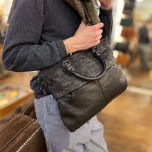 Charger l'image dans la galerie, Cartable Serviette Bi-Matière Cuir Noir