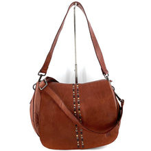 Charger l'image dans la galerie, Sac Bandoulière Rabat Clouté en Cuir Camel