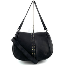 Charger l'image dans la galerie, Sac Bandoulière Rabat Clouté en Cuir Noir