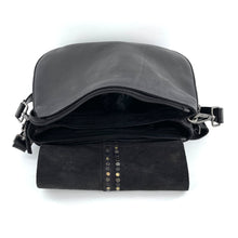Charger l'image dans la galerie, Sac Bandoulière Rabat Clouté en Cuir Noir