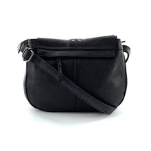 Load image into Gallery viewer, Sac Bandoulière Rabat Clouté en Cuir Noir PM