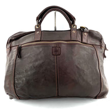 Charger l'image dans la galerie, Cartable en Cuir Bi-Matière Marron Foncé