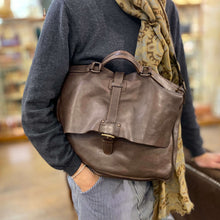 Charger l'image dans la galerie, Cartable en Cuir Marron Foncé