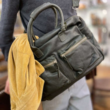 Charger l'image dans la galerie, Sac Polyvalent en Cuir Kaki Foncé