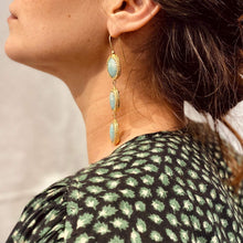 Load image into Gallery viewer, Longues Boucles d'Oreilles en Amazonite