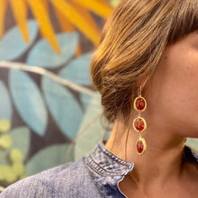 Load image into Gallery viewer, Longues Boucles d'Oreilles en Cornaline