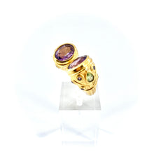 Load image into Gallery viewer, Bague-Jonc NILAYA Améthystes Péridots