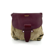 Charger l'image dans la galerie, Sac Bandoulière POLO en Toile Militaire et Cuir Bordeaux