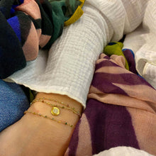 Charger l'image dans la galerie, Collier/Bracelet Trois Tours Médaille Galet/Perles Multicolores