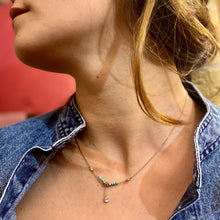 Charger l'image dans la galerie, Ras-de-Cou Turquoise Africaine Chrysocolle et Cristal