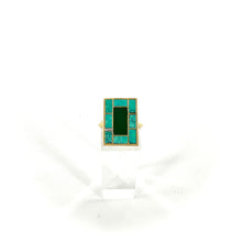 Load image into Gallery viewer, Bague MARA en Turquoise et Onyx Vert