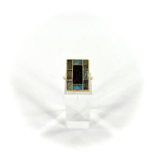 Charger l'image dans la galerie, Bague MARA en Onyx Texturé et Labradorite