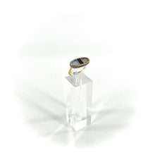 Load image into Gallery viewer, Bague IZY en Labradorite et Onyx Texturé