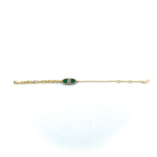 Load image into Gallery viewer, Bracelet IZY en Nacre Grise et Onyx Vert