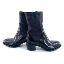 Charger l'image dans la galerie, Boots Talon Trotteur en Cuir et Cuir Stretch Noir
