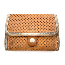 Charger l'image dans la galerie, Portefeuille en Cuir Perforé Camel/Butter