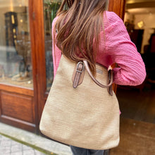 Charger l'image dans la galerie, Sac MICHELLE en Paille Enduite et Cuir Gray Tea