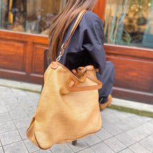 Charger l'image dans la galerie, Sac RE EDITION en Paille Enduite Sweet Tea