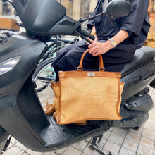 Charger l'image dans la galerie, Sac GLAMOUR en Paille Enduite et Cuir Lavé