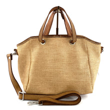 Charger l'image dans la galerie, Sac EVELYNE en Paille Enduite et Cuir Lavé Camel