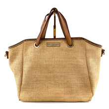 Charger l'image dans la galerie, Sac EVELYNE en Paille Enduite et Cuir Lavé Camel