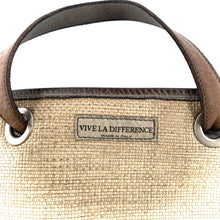 Charger l'image dans la galerie, Sac EVELYNE en Paille Enduite et Cuir Lavé Gris et Camel