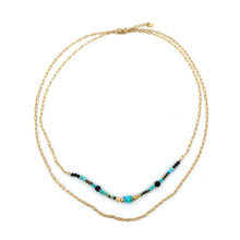 Charger l'image dans la galerie, Collier FIDJI en Plaqué Or et Turquoises
