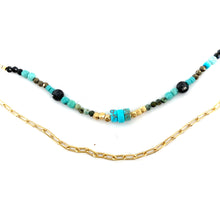 Charger l'image dans la galerie, Collier FIDJI en Plaqué Or et Turquoises