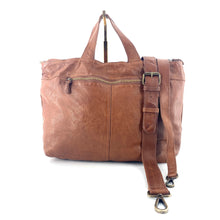 Charger l'image dans la galerie, Cartable Petit Format en Cuir Lavé Camel