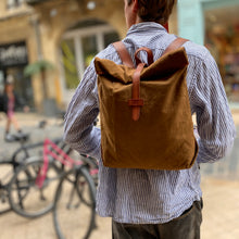 Charger l'image dans la galerie, Sac à Dos en Toile et Cuir Camel