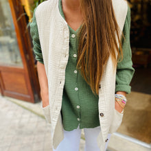 Charger l'image dans la galerie, Chemise Verte en Double Gaze de Coton