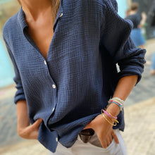 Charger l'image dans la galerie, Chemise Marine en Double Gaze de Coton