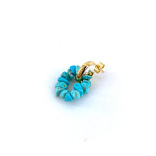 Load image into Gallery viewer, Boucles d'Oreilles YVETTE en Plaqué Or et Turquoise