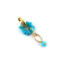 Load image into Gallery viewer, Boucles d'Oreilles YVETTE GM en Plaqué Or et Turquoise