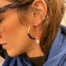 Load image into Gallery viewer, Maxi Créoles ACAPULCO en Corail et Plaqué Or