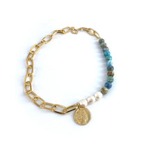 Load image into Gallery viewer, Collier XANADU Maxi en Plaqué Or, Opale et Perles de Rivière