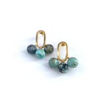 Load image into Gallery viewer, Boucles d'Oreilles XANADU Maxi en Plaqué Or et Opales