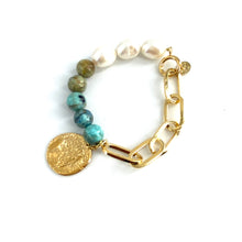 Load image into Gallery viewer, Bracelet XANADU Maxi en Plaqué Or Perles de Rivière et Opales