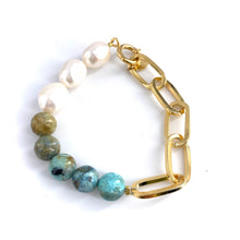 Load image into Gallery viewer, Bracelet XANADU Maxi en Plaqué Or Perles de Rivière et Opales