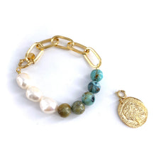 Load image into Gallery viewer, Bracelet XANADU Maxi en Plaqué Or Perles de Rivière et Opales